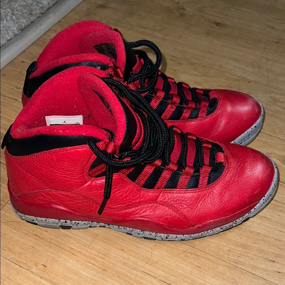 Original Jordan’s Red and Black High-Top Sneakers